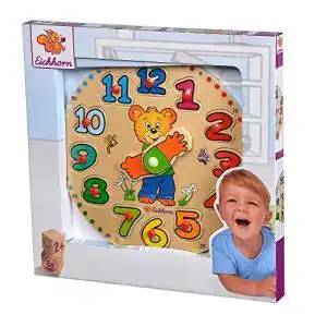 Zahlenpuzzle Eichhorn 100005456 – Lernuhr, Puzzle 12 Steckteile