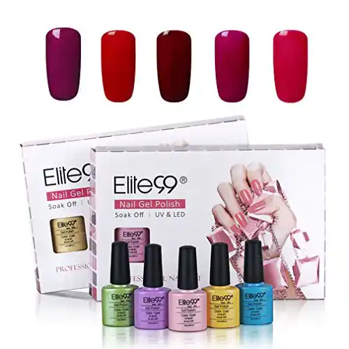 Peel-off-Nagellack Elite99 UV Nagellack Set, 5x 7.3ML