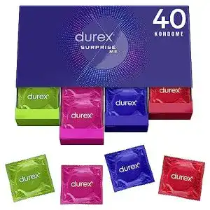 Kondom Durex Surprise Me in stylischer Box – 40er Großpackung