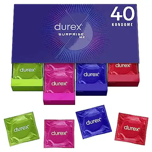 Kondom Durex Surprise Me in stylischer Box – 40er Großpackung