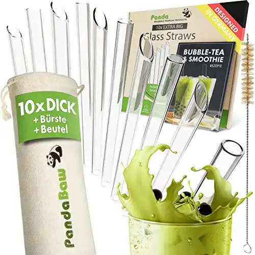 Die beste XXL-Strohhalm PandaBaw ® 10x Bubble Tea Strohhalme Glas 2026 Test Bestseller XXL-Strohhalm PandaBaw ® 10x Bubble Tea Strohhalme Glas