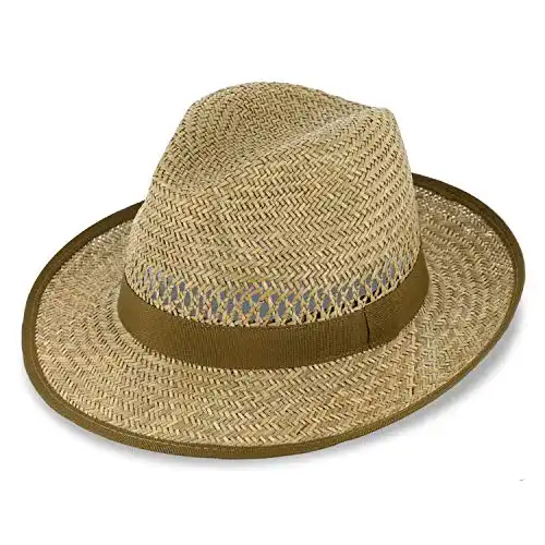 Strohhut fiebig Bogart für Damen & Herren mit Ripsband & Einfass