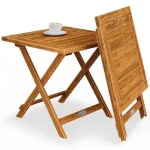 Gartentisch (Holz) Casaria Beistelltisch Klapptisch Akazie 46×46 cm