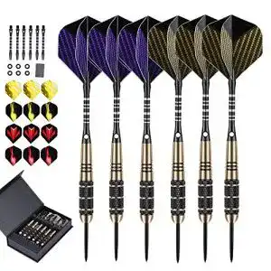 Steeldarts LARRITS 6 Stück 24 Gramm Steel Dartpfeile Set Dart Pfeile