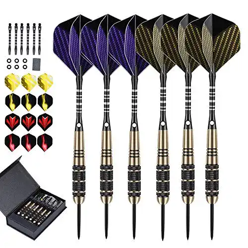 Steeldarts LARRITS 6 Stück 24 Gramm Steel Dartpfeile Set Dart Pfeile