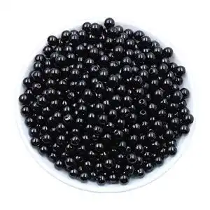 Schwarze Perle JaneDream 100 Stücke 6mm Rund Acryl Perle