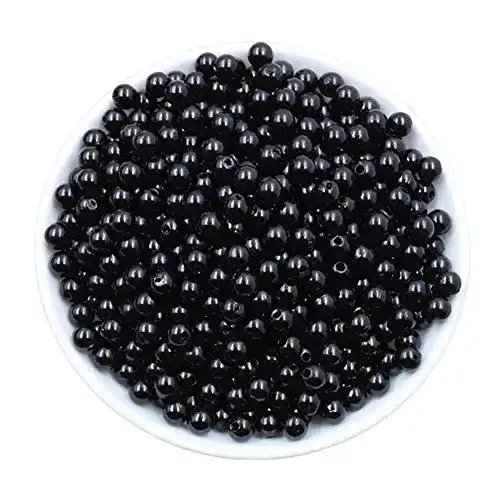 Schwarze Perle JaneDream 100 Stücke 6mm Rund Acryl Perle