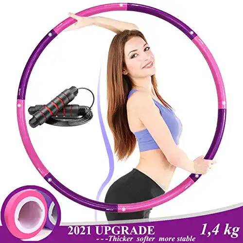 Hula-Hoop-Reifen 1,5 kg Aenamer Hula Hoop Reifen Erwachsene, Hoola Hoop Reifen mit Springseil