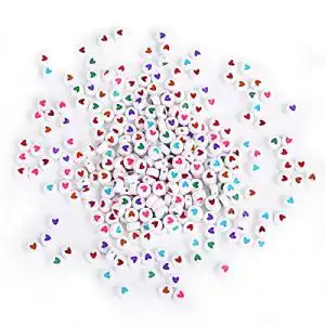 Bastelperlen Naler 300 Stück Herz Perlen Rund Bunt Spacer