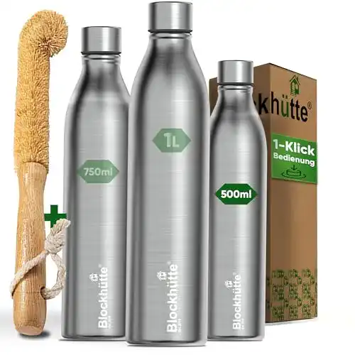 Fahrrad-Trinkflasche Edelstahl Blockhütte, isoliert 500ml