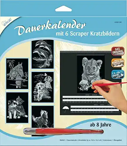 Kratzbilder Mammut Spiel & Geschenk 143001 & Dauerkalender