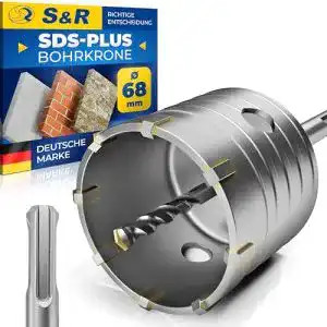 Kernbohrer S&R Hohl-Bohrkrone Set Ø 68mm mit SDS plus