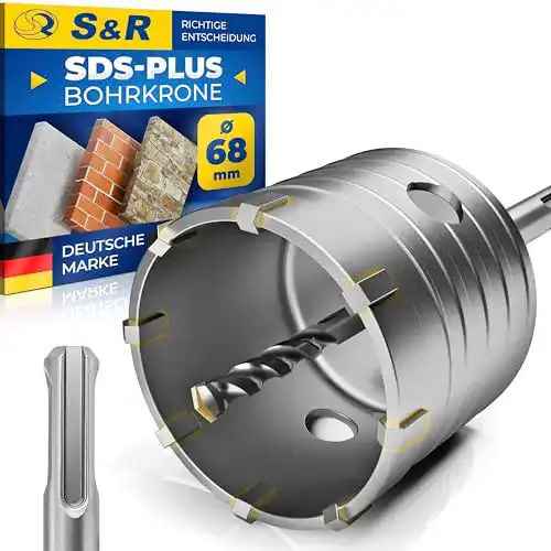 Kernbohrer S&R Hohl-Bohrkrone Set Ø 68mm mit SDS plus