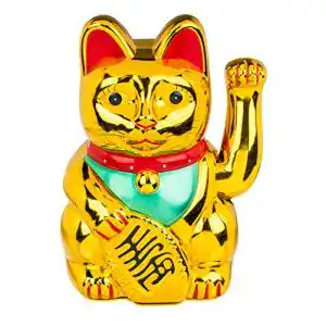 Winkekatze Out of the blue 57/9717 Golden, aus Kunststoff