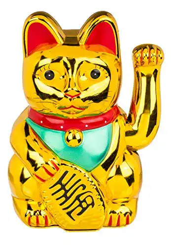 Winkekatze Out of the blue 57/9717 Golden, aus Kunststoff