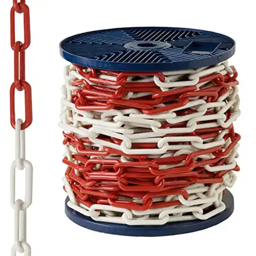 Absperrkette AFT – Plastikkette, Zweifarbig, 6 mm, Rolle mit 25 m