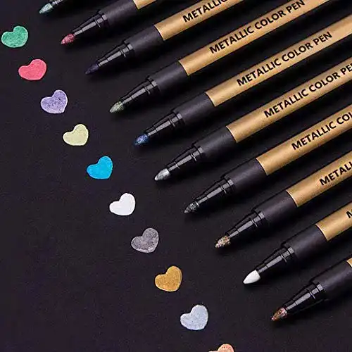 Permanent-Marker ANYUKE Metallic Marker Stifte Set, 10 Farben