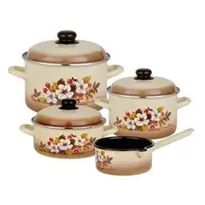 Emaille-Topfset GSW 243155 Madeira Topf-Set 4-teilig, Emaille