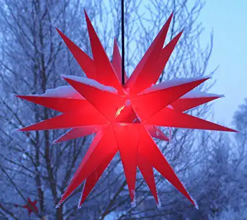 Adventsstern GURU SHOP Melchior Outdoor II Rot, sehr stabil