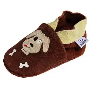 Krabbelschuhe Lappade Rex beige Wildleder Pirat LKW Bagger