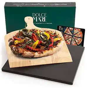 Pizzastein DOLCE MARE Schwarz, aus Cordierit, inkl. Pizzaschieber