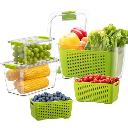 Gemüsebox Luxear Frischhaltedosen Obst Gemüse mit Deckel