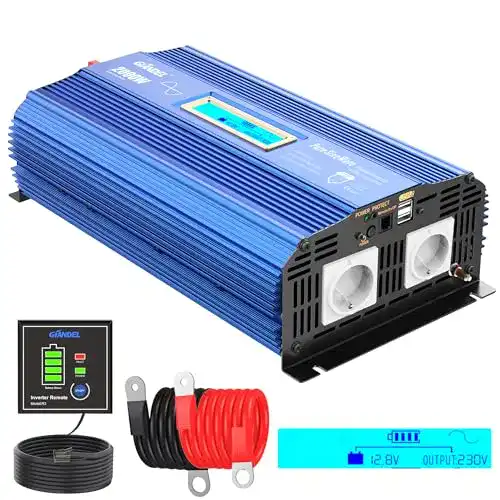 Wechselrichter 2.000 W GIANDEL 2000W Reiner Sinus