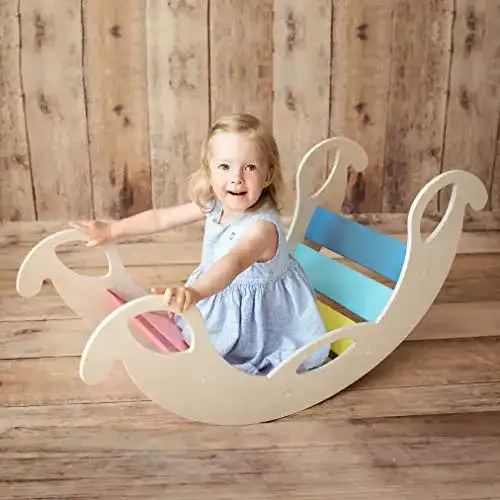 Kletterbogen Nobsi für Kinder, Indoor Bogenwippe aus Holz