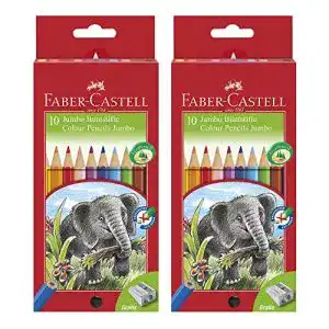 Dicke Buntstifte Faber-Castell Buntstifte Jumbo (inklusive Spitzer)