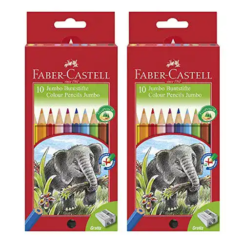 Dicke Buntstifte Faber-Castell Buntstifte Jumbo (inklusive Spitzer)