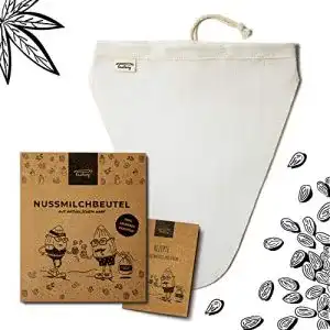 Nussmilchbeutel tastory, aus Hanf mit V-Form, 25 x 30 cm