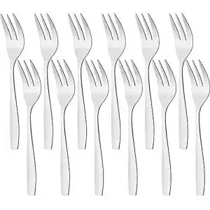 Kuchengabeln GRÄWE 12 Stück, klein aus Edelstahl, 12er Pack