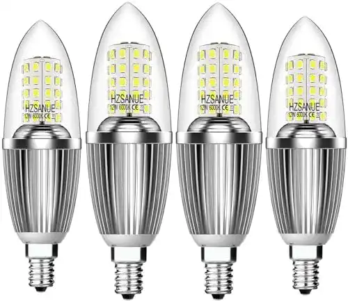 Tageslicht-Glühbirne HZSANUE E14 LED Kerze Lampen 12W, 6000K