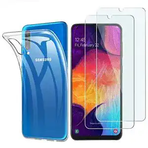 Samsung-Galaxy-A50-Hülle iLieber, 1 Handyhülle 2 Panzerglas