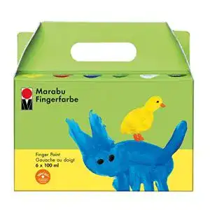 Fingerfarben Marabu 030200081 – Fingerfarbe 6er Set 100 ml