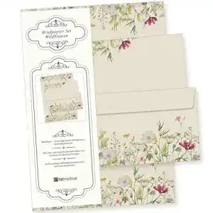 Briefpapier tatmotive Wildblumen mit Umschlag Set 100 DIN A4