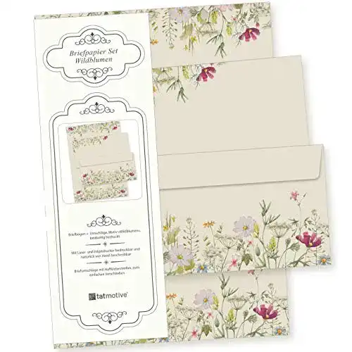 Briefpapier tatmotive Wildblumen mit Umschlag Set 100 DIN A4