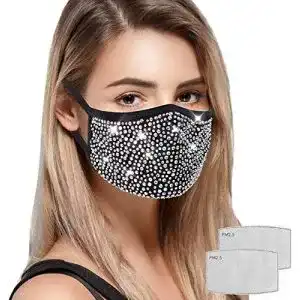 Mundschutz mit Glitzer MEROURII Bling-Maske, Gesichtsmaske