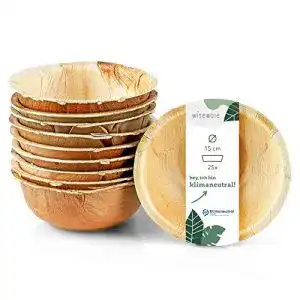 Bio-Einweggeschirr wiseware Palmblatt Schale – 25 Stück