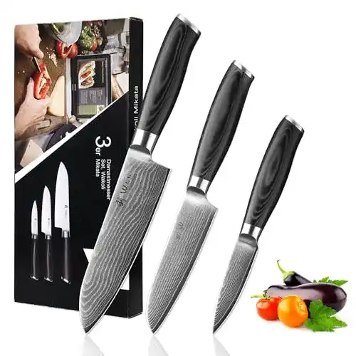 Wakoli-Damastmesser-Set Wakoli 3er Damastmesser-Set