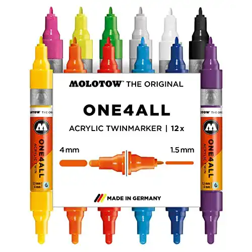 Acrylstifte Molotow MO200480 Acryl Marker One4All Twin, Stiftebox