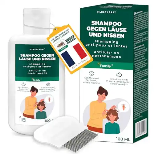 Läuse-Shampoo Silberkraft Läuseshampoo 100 ml, Nissenkamm