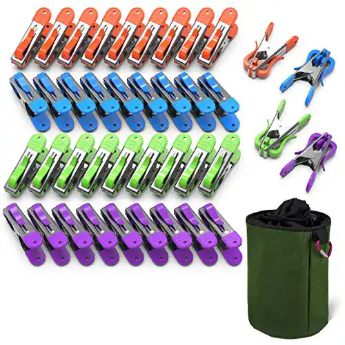 Wäscheklammer VOUNOT 40er Set, aus Edelstahl, mit Soft Grip