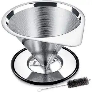 Kaffeefilter Nurch Wiederverwendbar, aus Edelstahl, Tassenständer