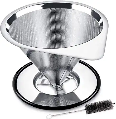 Kaffeefilter Nurch Wiederverwendbar, aus Edelstahl, Tassenständer