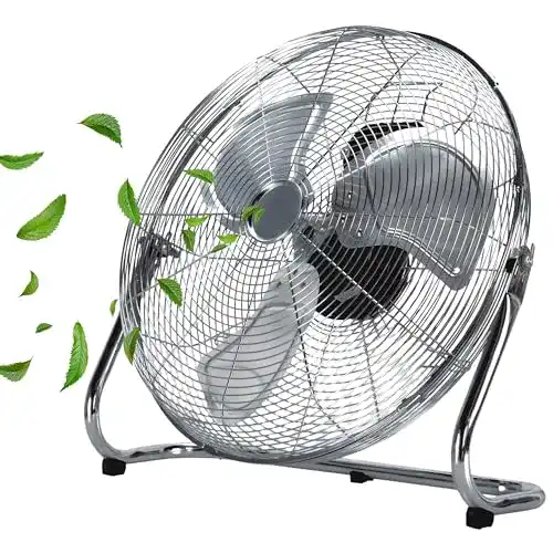 Bodenventilatoren Echos Bodenventilator | Ø46 cm | 102 m³/min Luftdurchsatz | 1.250 U./min | 3 Geschwindigkeitsstufen | Power Windmaschine | Luftkühler | Standlüfter | Raumkühler | Standventilator | Ventilator (Vollmetall)