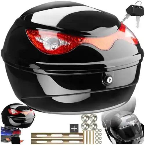Topcase TecTake 401630 Motorradkoffer Roller, schwarz