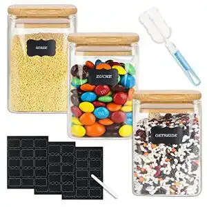Vorratsgläser Kiousrm 3er Vorratsdosen mit Deckel Set, 1200ML