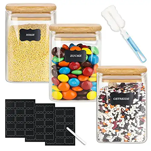 Vorratsgläser Kiousrm 3er Vorratsdosen mit Deckel Set, 1200ML