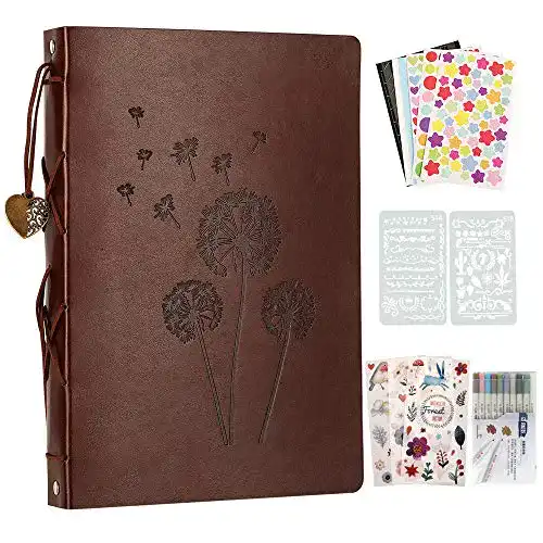 Scrapbook YILEEY Fotoalbum zum Selbstgestalten, Leder